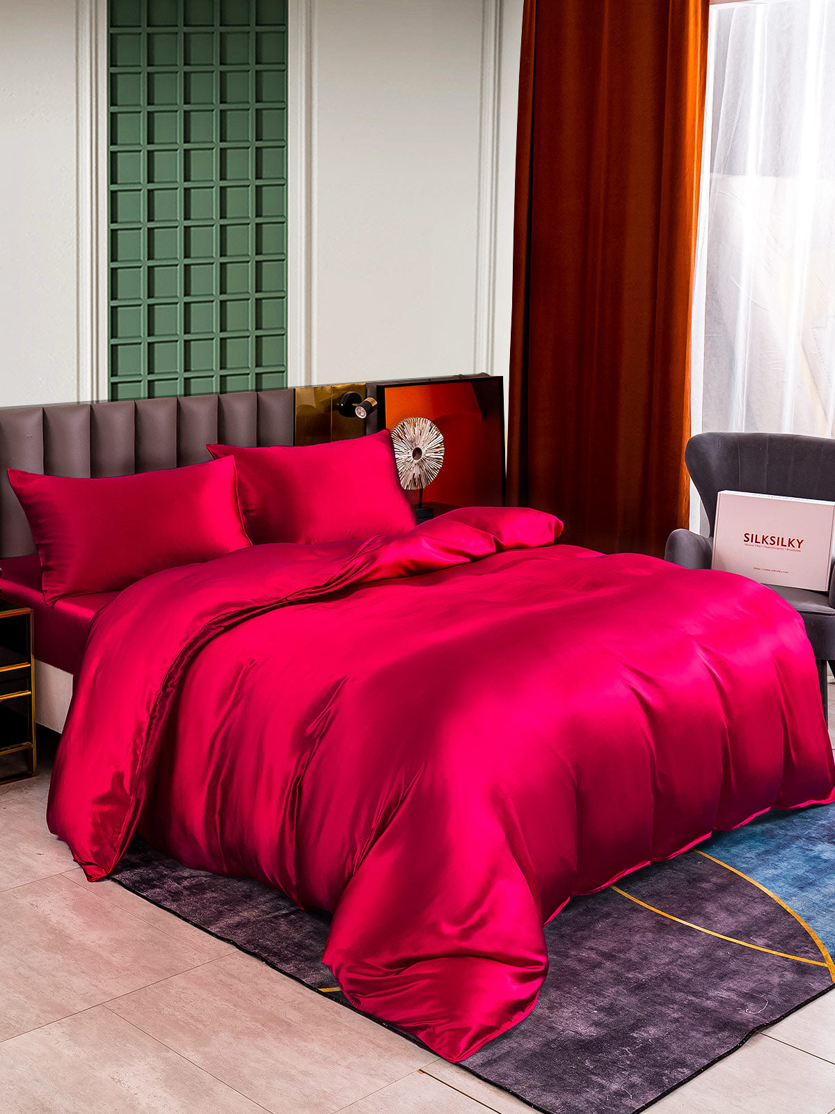 [Wine] SilkSilky-AU 25Momme Bedding Set 006