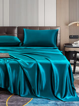 [Teal] SilkSilky-AU 22Momme Pure Silk Bedding Set 006,