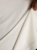 [White] SilkSilky-AU 100% Silk Jersey Long Sleeve Crew Neck Women's T-Shirt 005