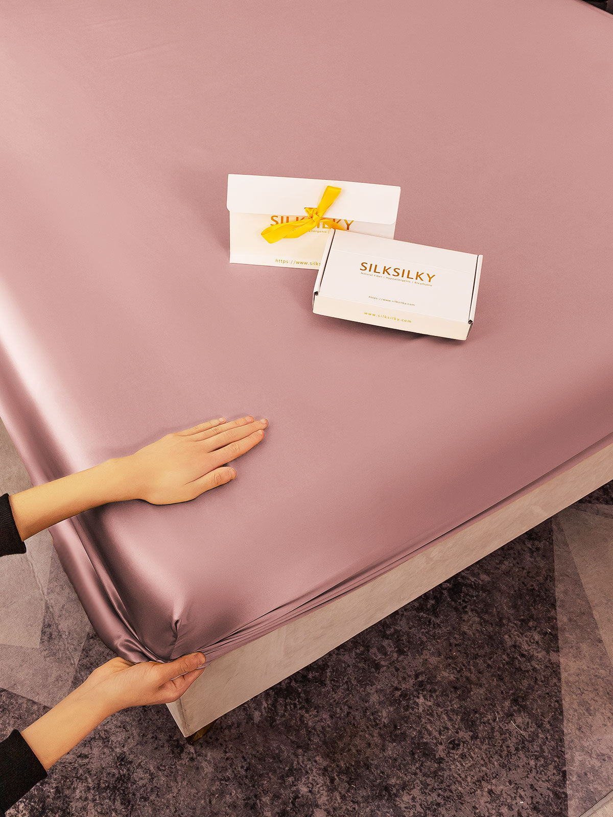 [Pale Mauve] SilkSilky-AU 22Momme Pure Silk Sheet 003