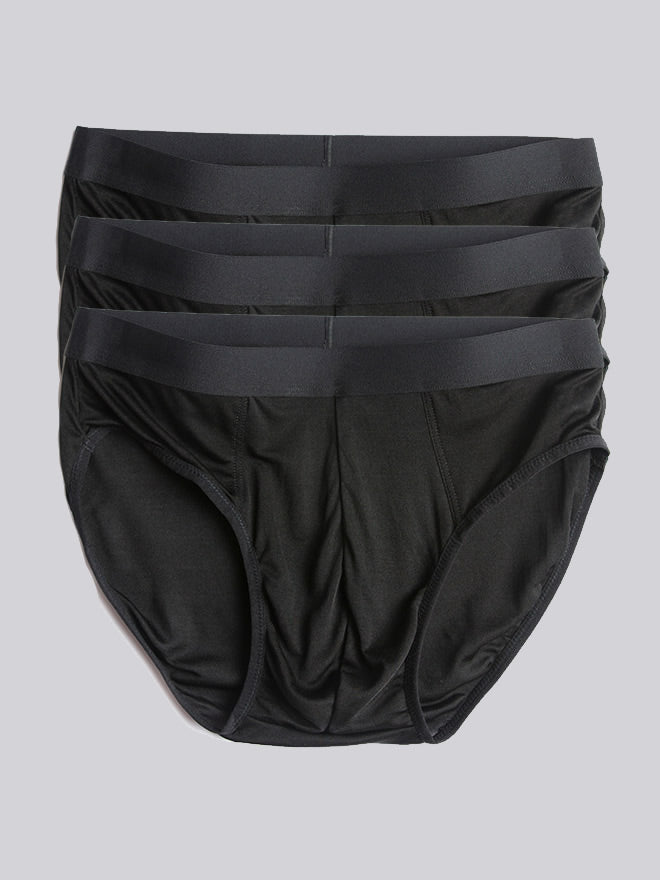 SilkSilky-AU Silk Knitted Mens Underwear Black 005