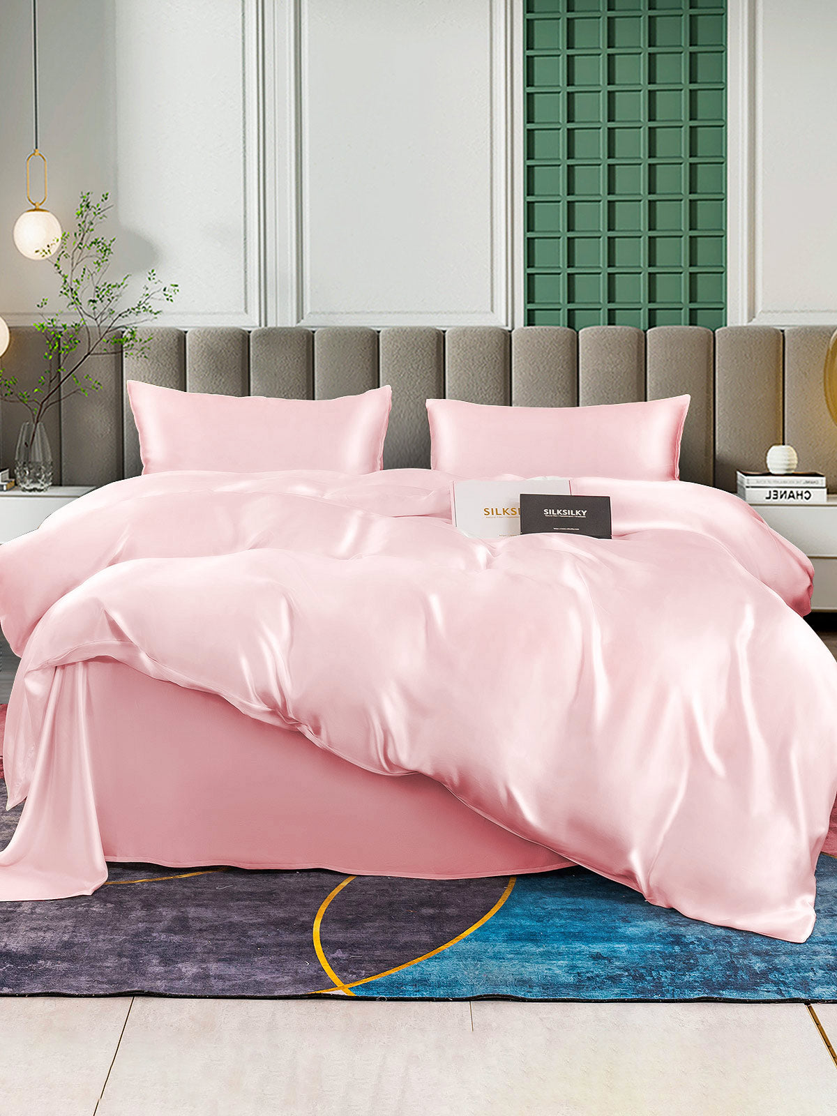 SilkSilky AU 25Momme Pure Silk Bedding Set Pink 001