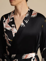 [Black] SilkSilky-AU 19Momme Mens Robe 006