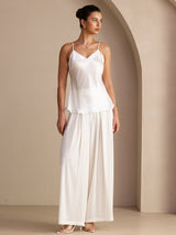 [White] SilkSilky-AU Sleeveless V Neck Camisole 006