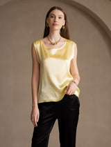 [Light Yellow] SilkSilky-AU Sleeveless Round Neck Camisole 001