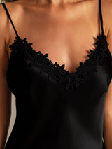 [Black] SilkSilky-AU Spaghetti Strap Nightgown 006