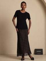 [Black] SilkSilky-AU Pure Silk Skirt 005