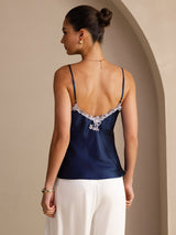 [Dark Blue] SilkSilky-AU Sleeveless V Neck Camisole 002