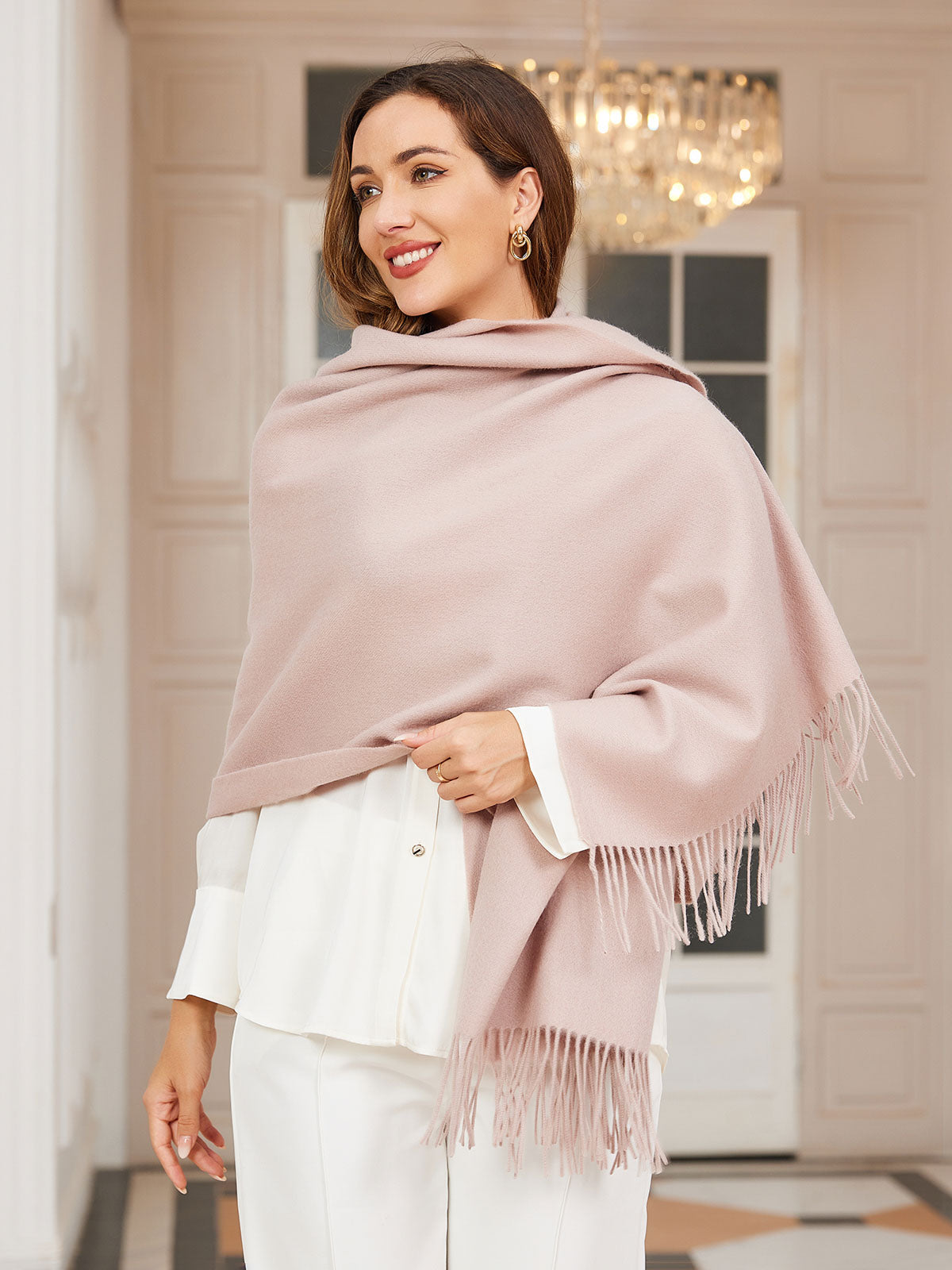 [Light Beige] SilkSilky-AU Wool Scarf 003