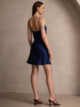 [Dark Blue] SilkSilky-AU Sleeveless Cowl Neck Dress 002