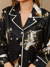 [Black] SilkSilky-AU Pure Silk Womens Pajamas 007
