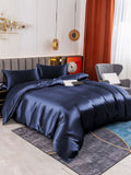 SilkSilky AU 19Momme Pure Silk Bedding Set DarkBlue 003