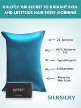 [Teal] SilkSilky-AU 22Momme Pure Silk Pillowcase 003