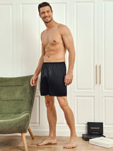 [Black] SilkSilky-AU Men's Sleep Shorts 006