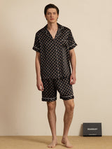 [Black Chain] SilkSilky-AU Short Sleeve Notch Collar Men's Pyjamas 007