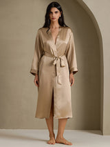 [Champagne] SilkSilky-AU Long Sleeve Women's Dressing Gown 001
