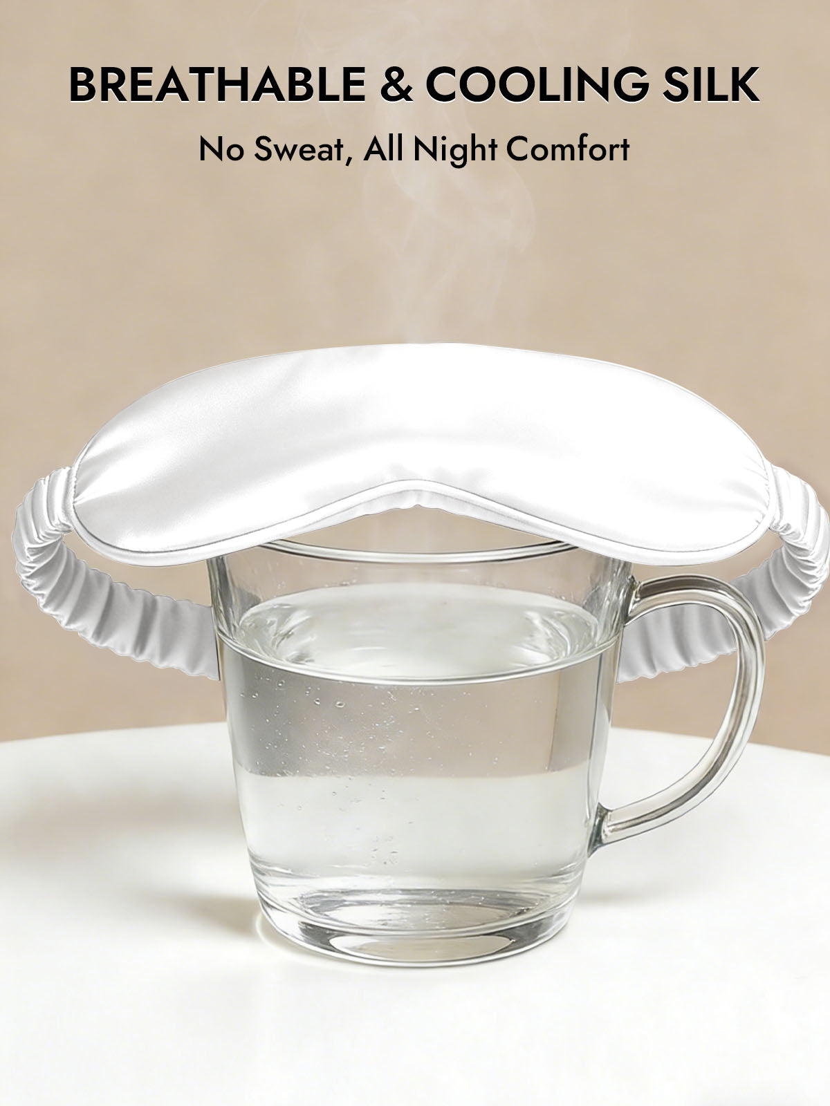 [White] SilkSilky-AU 19Momme Pure Silk Eye Mask 004