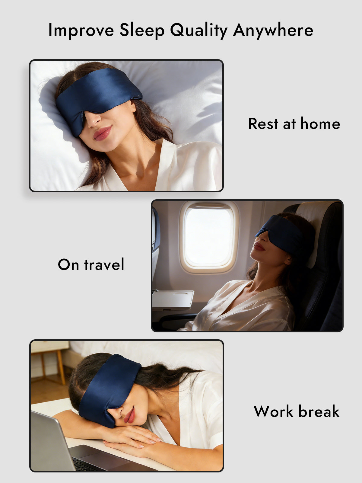 [Dark Blue] SilkSilky-AU 19Momme Pure Silk Eye Mask 006