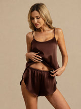 [Brown] SilkSilky-AU Spaghetti Strap Camisole Set 003