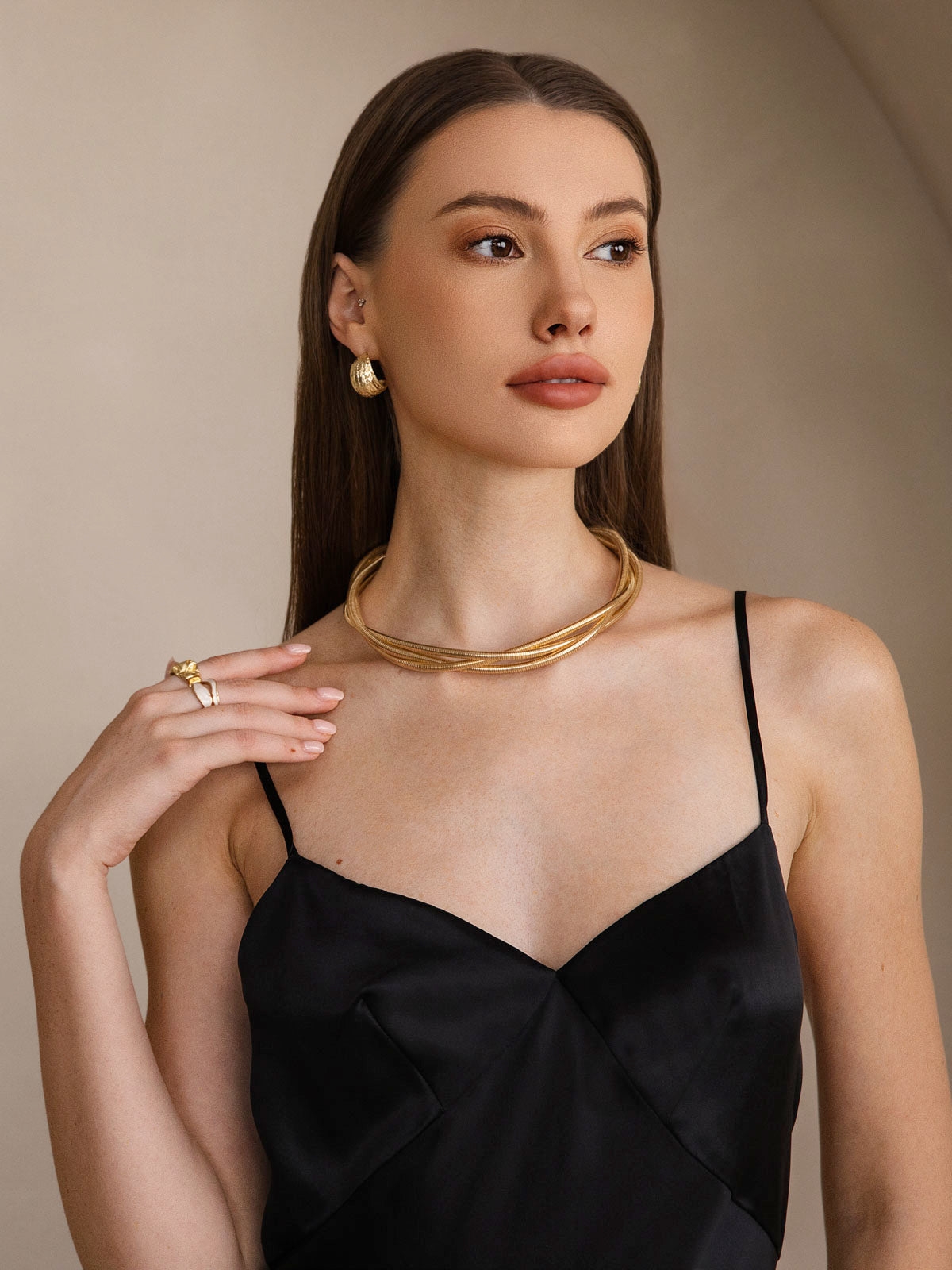 [Black] SilkSilky-AU 19Momme Pure Silk V Neck Dress 003