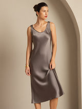[Dark Khaki] SilkSilky-AU Sleeveless Dress 007