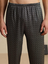 [Black Ginkgo] SilkSilky-AU Men's Sleep Shorts 003