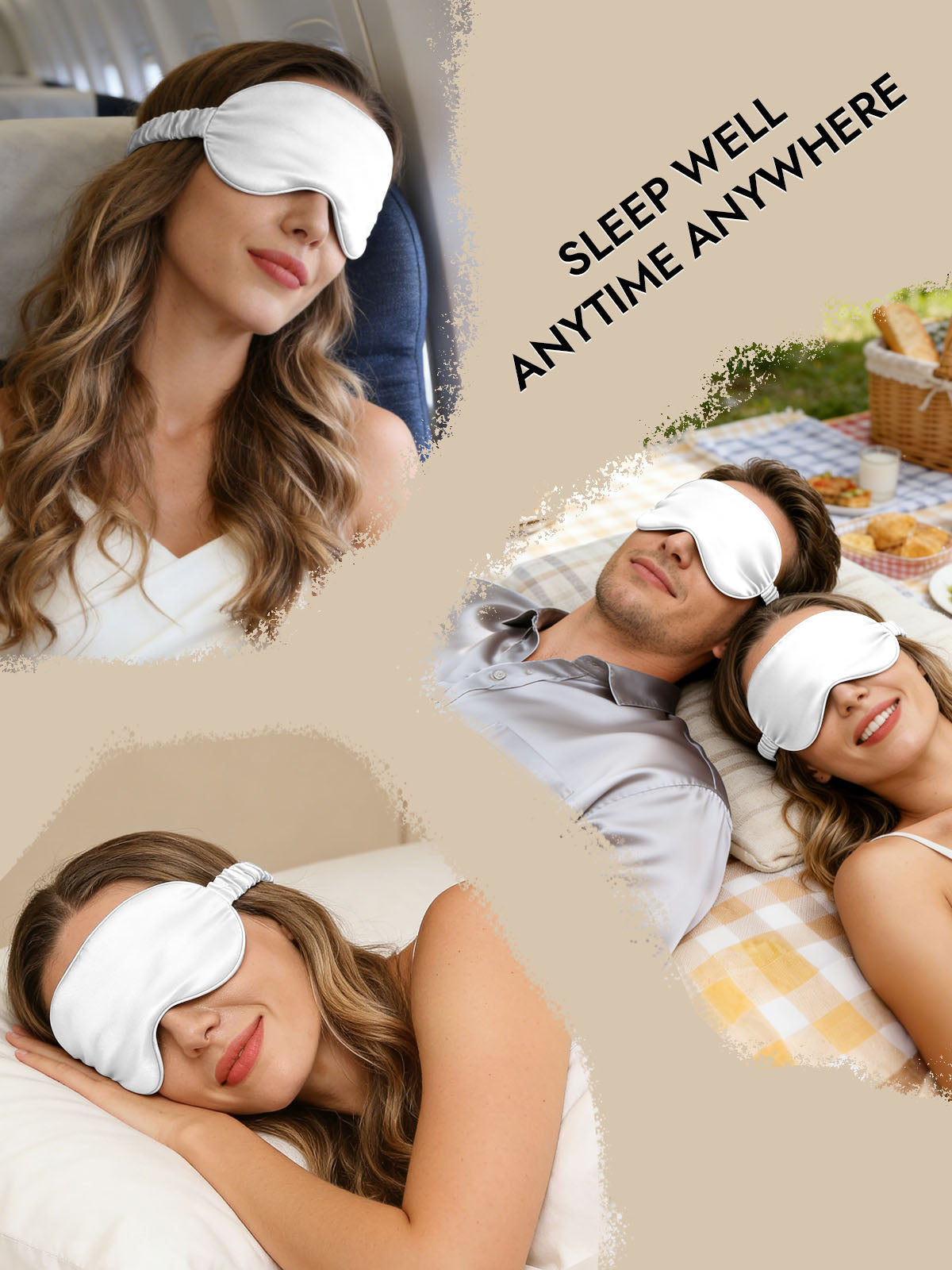 [White] SilkSilky-AU 19Momme Pure Silk Eye Mask 007