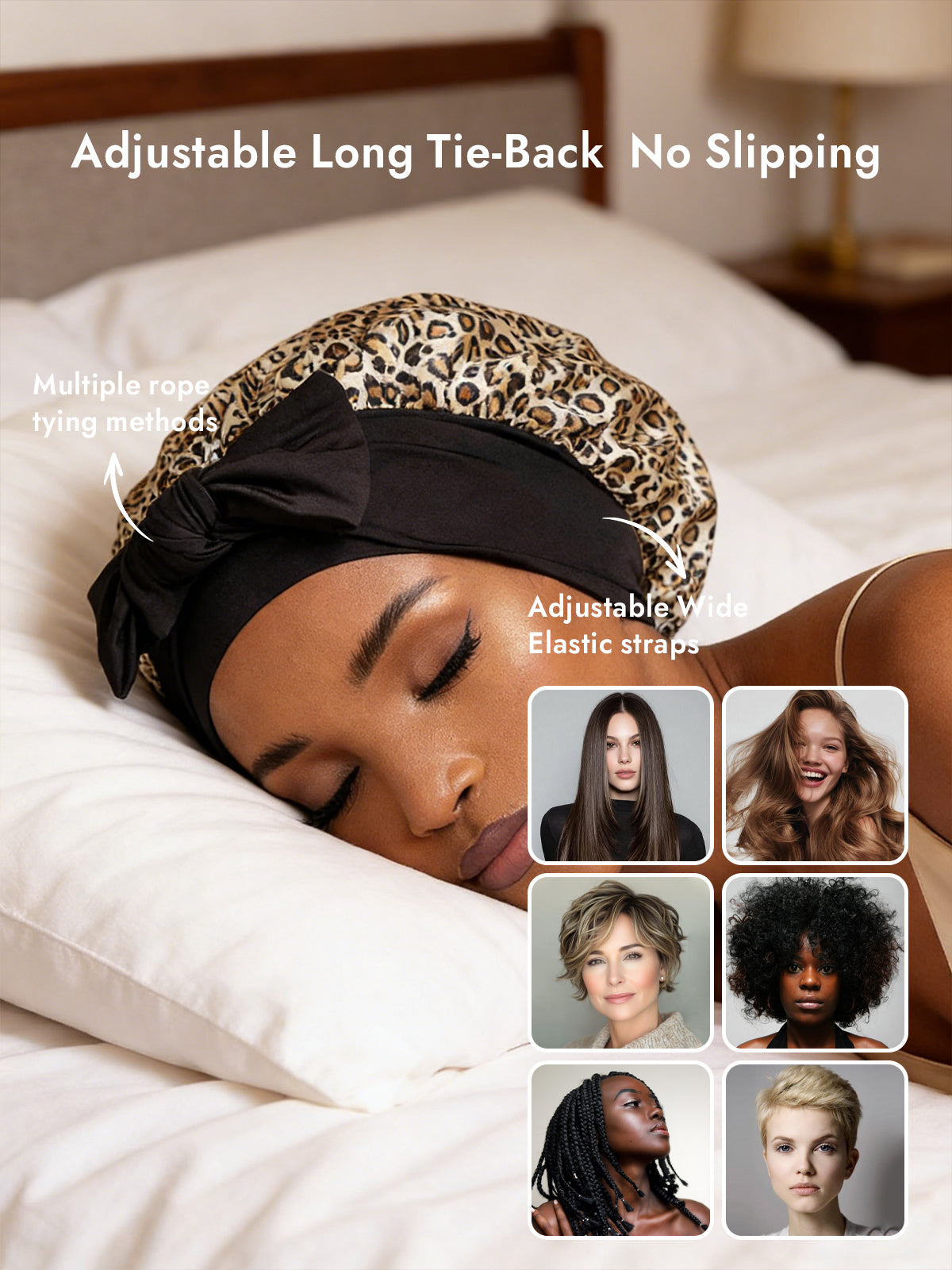 [Leopard] SilkSilky-AU Pure Silk Sleep Cap 004