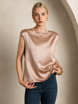 [Tuscany] SilkSilky-AU Cap Sleeve Round Neck Women's T-Shirt 007