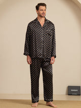 [Black Chain] SilkSilky-AU 19Momme Long Sleeve Notch Collar Men's Pyjamas 006