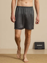 [Black Ginkgo] SilkSilky-AU Men's Sleep Shorts 004
