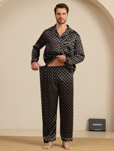 [Black Chain] SilkSilky-AU Long Sleeve Lapel Collar Men's Pyjamas 005