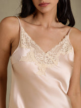 [Light Pink] SilkSilky-AU Sleeveless V Neck Nightgown 004