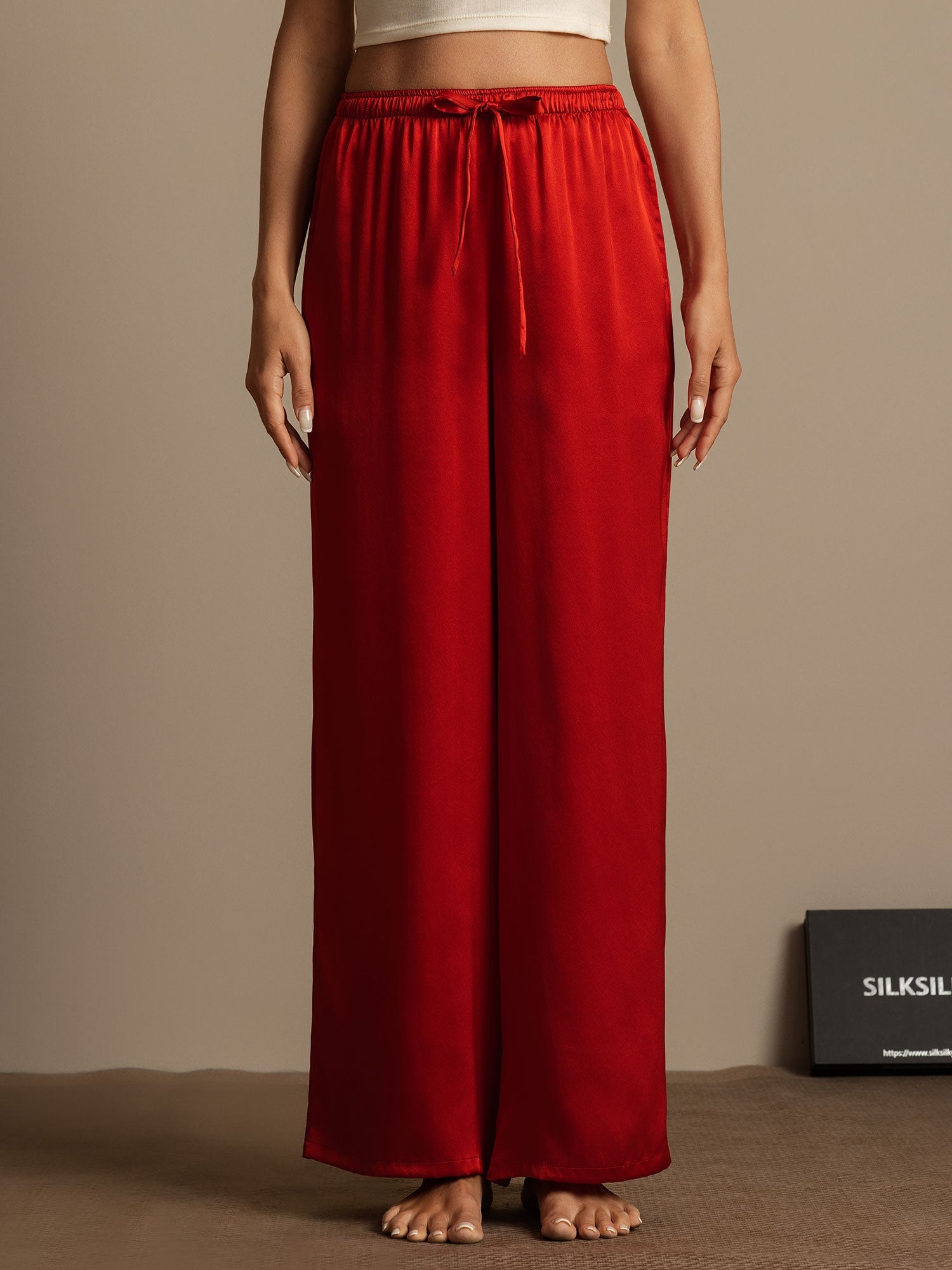 [Wine] SilkSilky-AU Pure Silk Womens Pants 005,