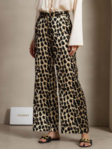 [Leopard] SilkSilky-AU 19Momme Silk Womens Pants 003,