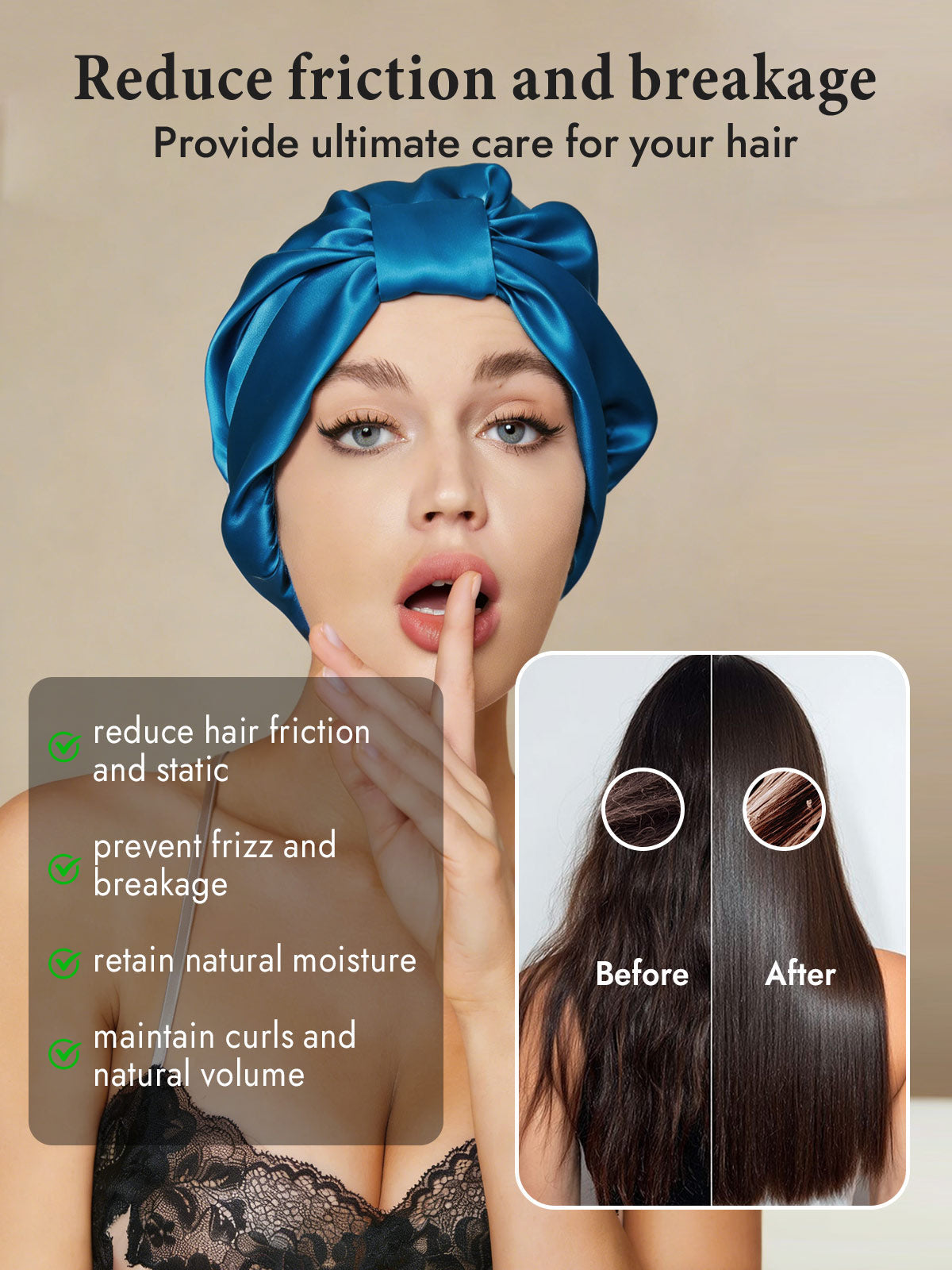 [Teal] SilkSilky-AU Sleep Cap 003