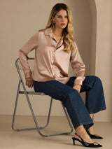 [Tuscany] SilkSilky-AU Long Sleeve Lapel Collar Women's Shirt 006