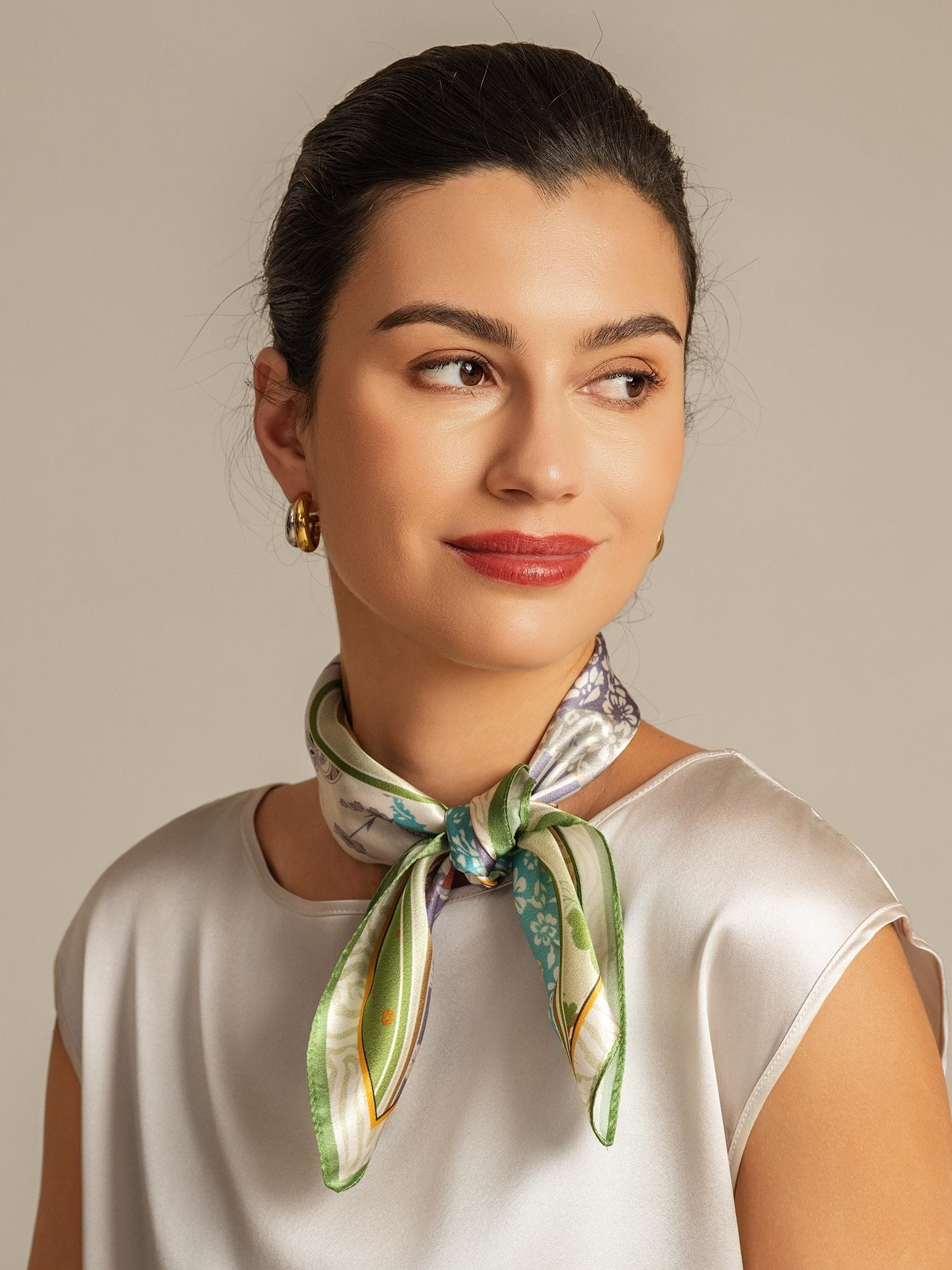 [P100] SilkSilky-AU Pure Silk Scarf 003,
