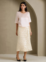 [Pink] SilkSilky-AU Half Sleeve Women's T-Shirt 005
