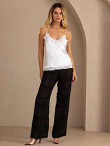 [White] SilkSilky-AU Spaghetti Strap V Neck Camisole 007