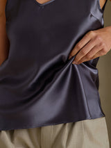 [Dark Gray] SilkSilky-AU Sleeveless V Neck Camisole 004