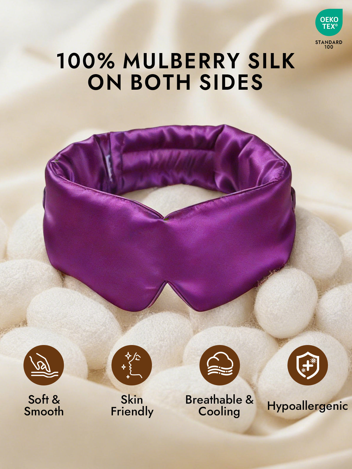 [Purple] SilkSilky-AU 19Momme Pure Silk Eye Mask 002