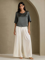 [Dark Gray] SilkSilky-AU Half Sleeve Women's T-Shirt 006
