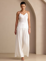 [White] SilkSilky-AU Sleeveless V Neck Camisole 005