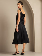[Black] SilkSilky-AU 19Momme Stretch Silk Charmeuse Sleeveless Scoop Neck Camisole 002