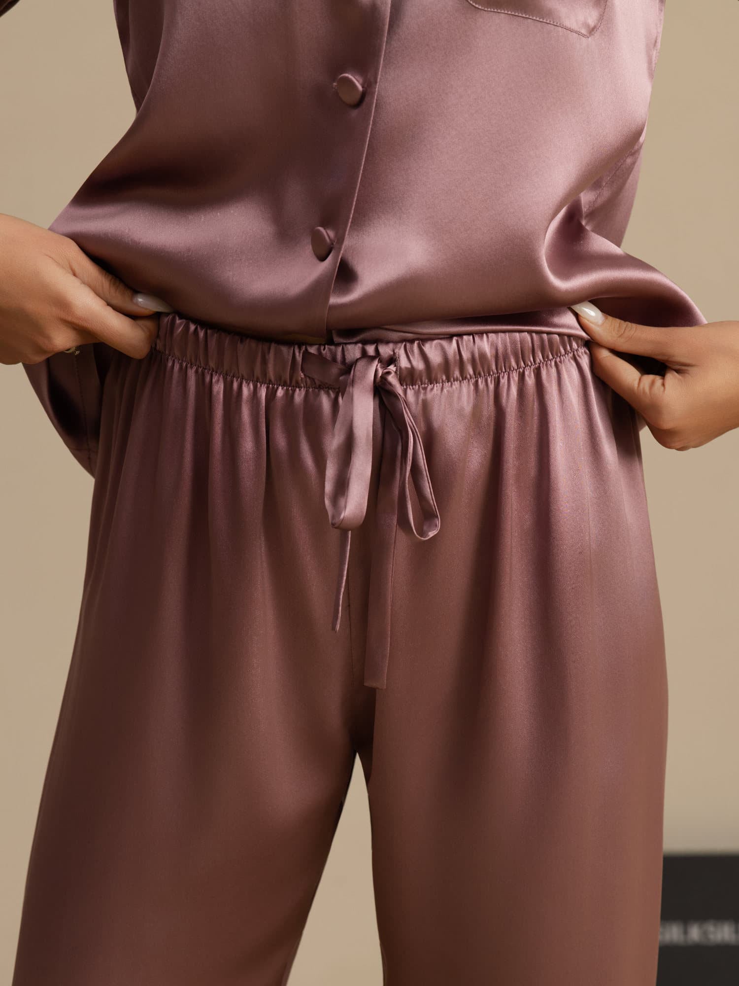 [Pale Mauve] SilkSilky-AU Long Sleeve Notch Collar Women's Pyjamas 006
