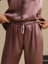 [Pale Mauve] SilkSilky-AU Long Sleeve Lapel Collar Women's Pyjamas 006