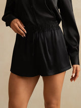 [Black] SilkSilky-AU 19Momme Stretch Silk Charmeuse Women's Shorts 004