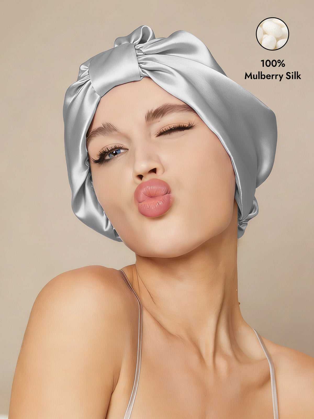 [Silver] SilkSilky-AU Sleep Cap 001