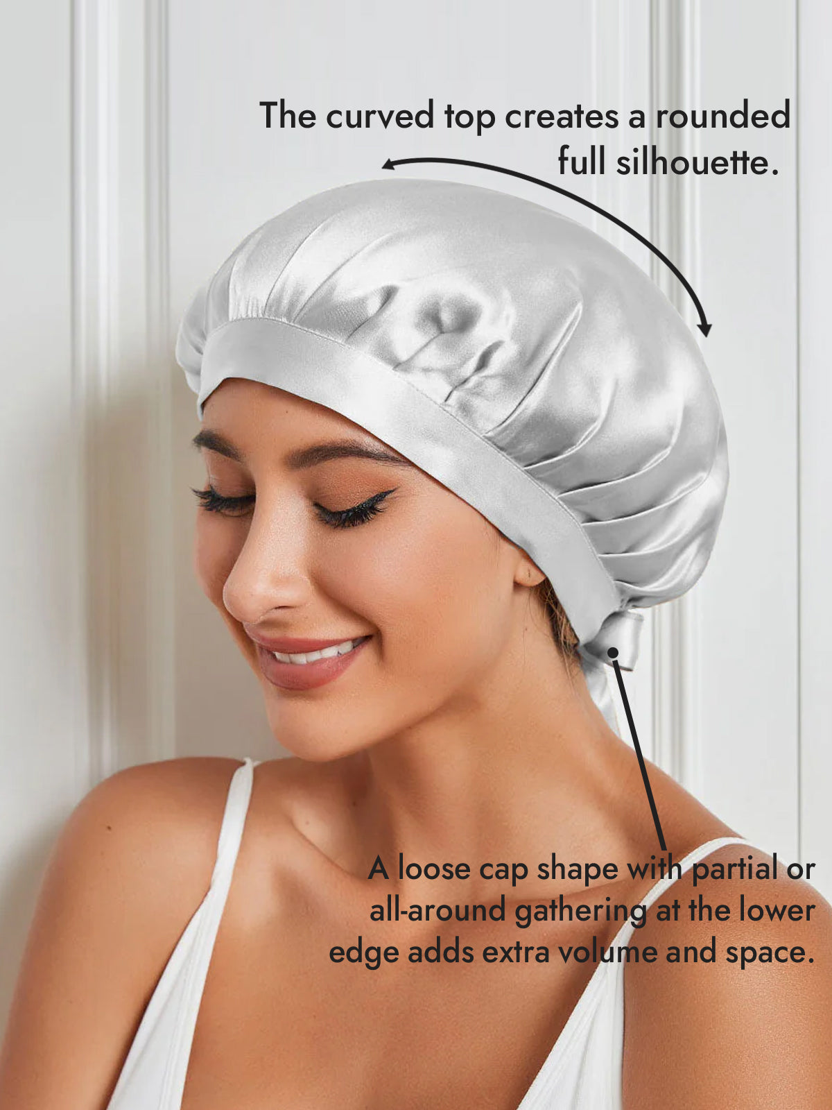 [Silver] SilkSilky-AU Pure Silk Sleep Cap 003